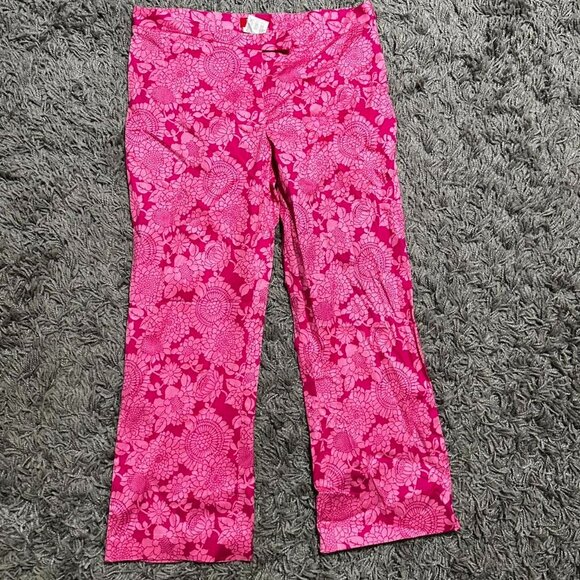 2000s ESPRIT Floral Print Capri Pants Size 9/10 - Picture 1 of 7